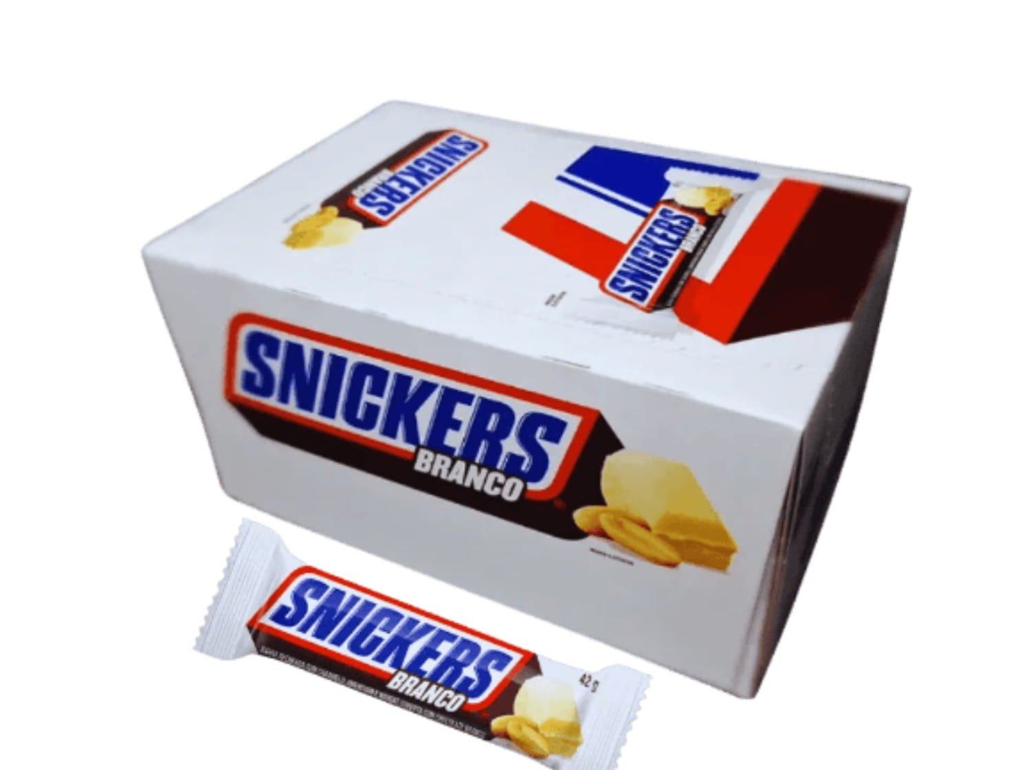 08abe51a82bb2463be60a9f619674498 (2) Snickers Peanut Brancho Chocolate Bar, 42g Pack of 20 - Image 1