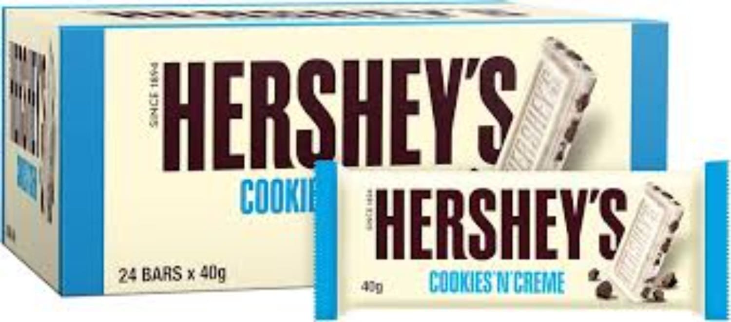 16503ad21f9eaf1b46865f905abdf8d7 Hershey's Cookies 'N' Crème Bars 40 g x 24 - Image 1