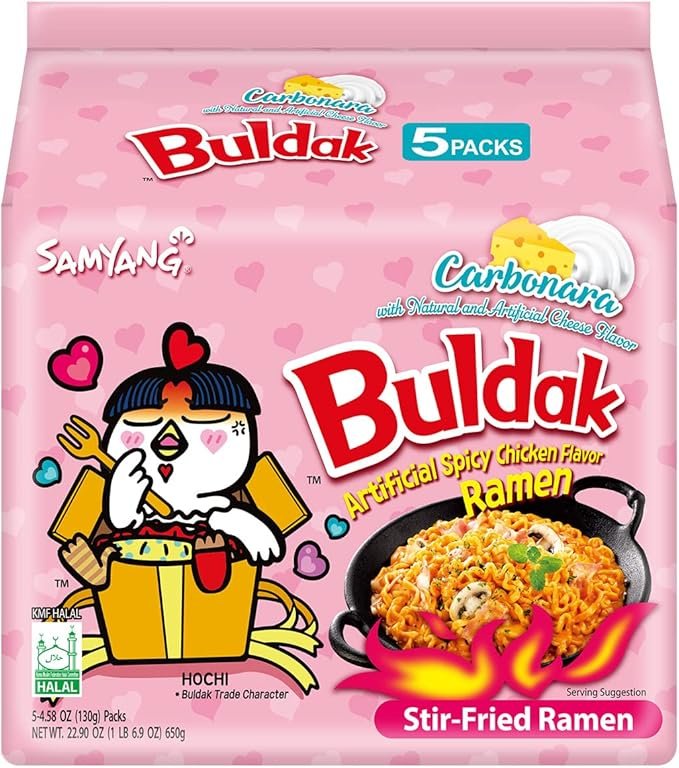 Samyang Buldak Carbonara Hot Chicken Flavour Ramen 130g x 5 samyang-buldak-carbonara-hot-chicken-flavour-ramen-130g-x-5