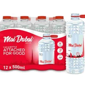 Mai Dubai Water 500ML x 12 | Low Sodium Bottled Drinking Water | Mubarak Souq