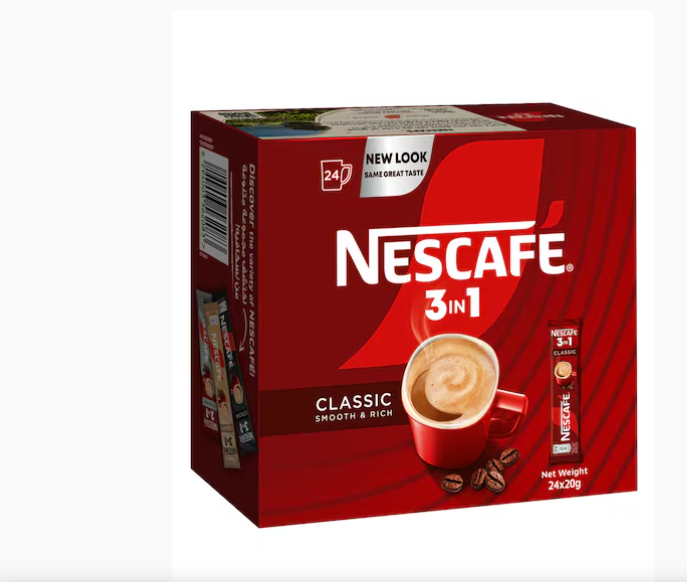 7698db139bd6742dfb2e5a41b0e6582c (1) Nescafe 3 -in-1 Classic Instant Coffee Sachet 24 Pieces x 20g - الصورة 1