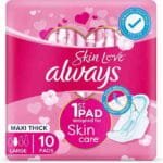 Always Breathable Soft Maxi Thick Large Sanitary Pads with Wing 10 Count