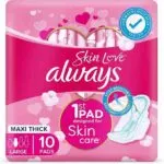 Always Skin Love Pads,, Thick & Large, 10 Count x 16