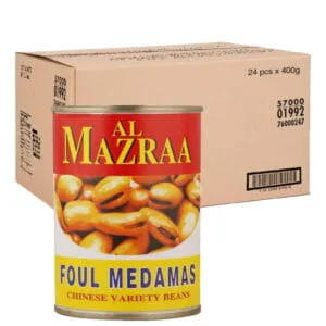Al Mazraa Foul Medammas 400G x 24 | Canned Fava Beans Pack | Mubarak Souq