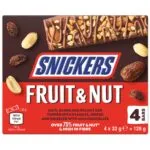 snickers Fruit & Nut Chocolate Bar - 32g x 4 (English)