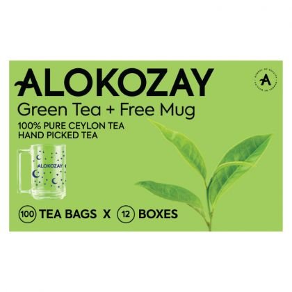 Alokozay Green Tea 100 Bags With Mug x 12 Alokozay Green Tea 100 Bags With Mug x 12 - Image 1