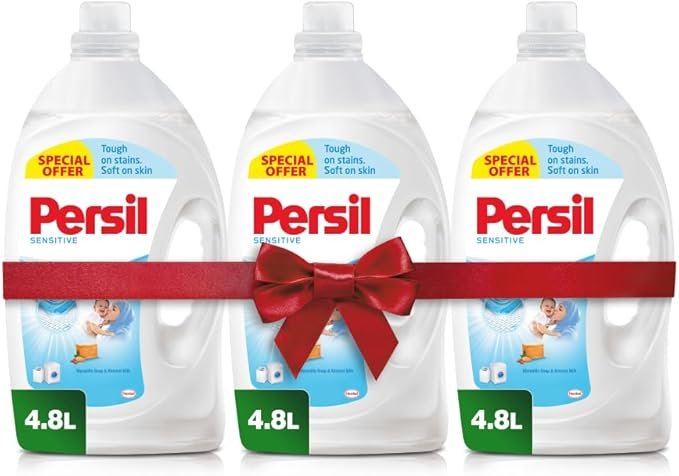 Persil Baby Skin Sensitive Liquid Detergent 4.8L x 3 Carton Persil Baby Skin Sensitive Liquid Detergent 4.8L x 3 Carton is a gentle and powerful laundry solution specially designed for baby clothes and sensitive skin. It removes tough stains while keeping fabrics soft, fresh, and safe for daily use. Ideal for families and bulk household use in the UAE.