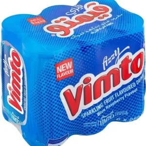 Vimto Sparkling Blue Raspberry Drink 6 x 250 ml | Fizzy Soft Drink UAE
