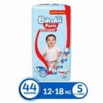Sanita Bambi Baby Diapers Regular Pack Size 5, Large Plus, 10-18 Kg, 44 Diapers