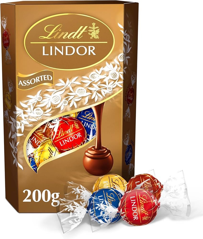 c17ed6499bcb3415a1cc2bd54ce0d708 (2) Lindt Lindor golden Chocolate Assorted With Melting Filling 200G - الصورة 1