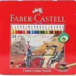 Faber-Castell Classic Colour Pencils 24 Colour In A Flat Metal Tin, Multicolor