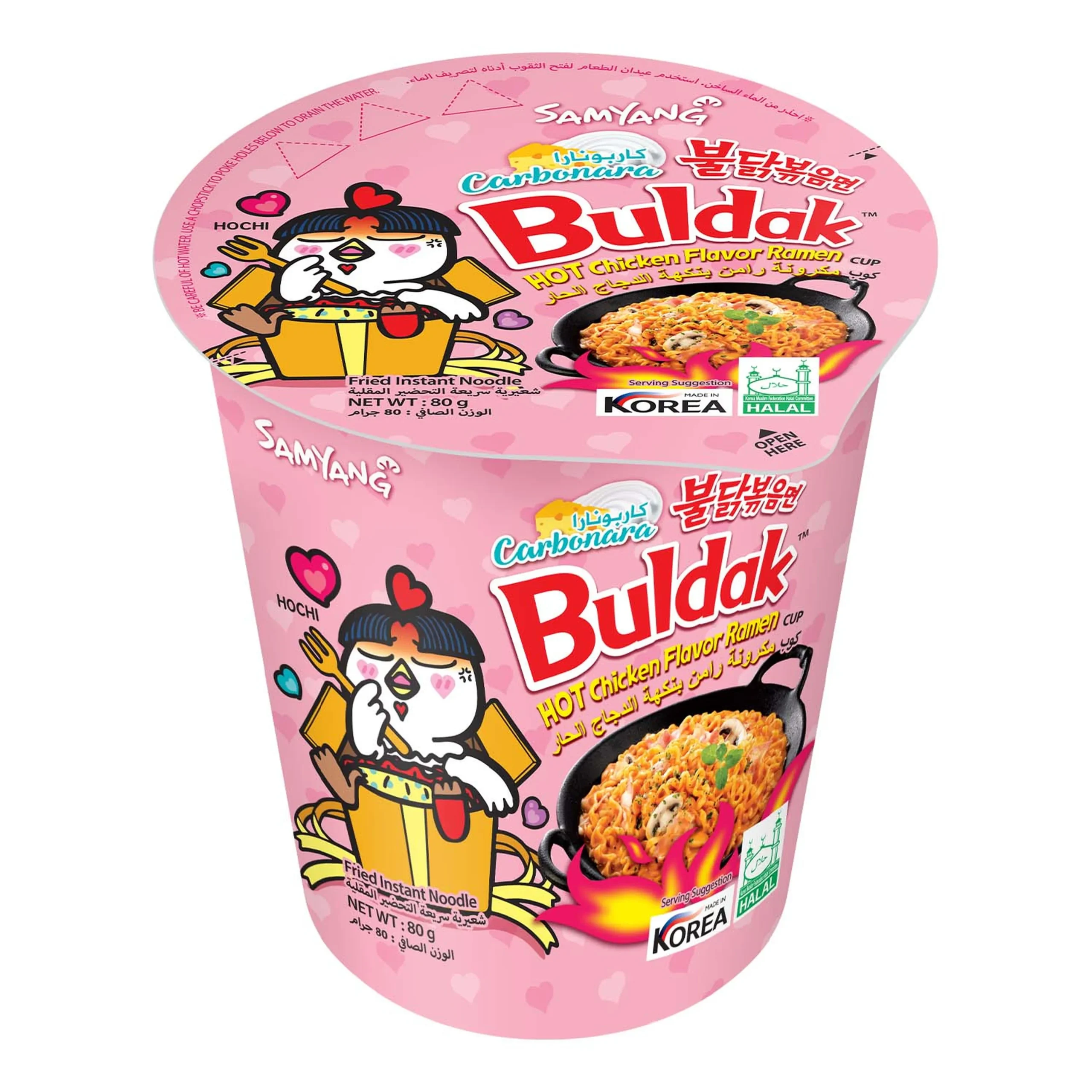 e9a6c1e8b9ebddf1845d7bfa9079073a Samyang Buldak Carbonara Hot Chicken Ramen Cup 80g x 30 - الصورة 1
