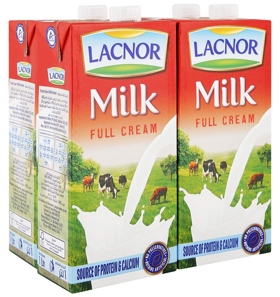 ecda021f981216721ec84ad063aec854 (1) Lacnor Milk Full Cream 1ltr x 4 - Image 1