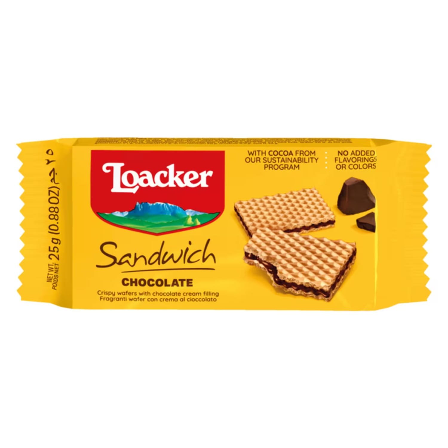 f44a5955341ef924e78ad1bfdb1ed12a Loacker Sandwich with Chocolate Cream Filling Crispy Wafers, 25 x 25 g (625g) - Image 1