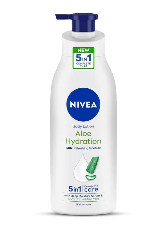 33190c97307621802efed29fb68d3b35_11zon Nivea Body Lotion 5 in 1 Aloe & Hydration 400ml لوشن الجسم نيفيا 5 في 1 بالألوفيرا والترطيب 400 مل - الصورة 1