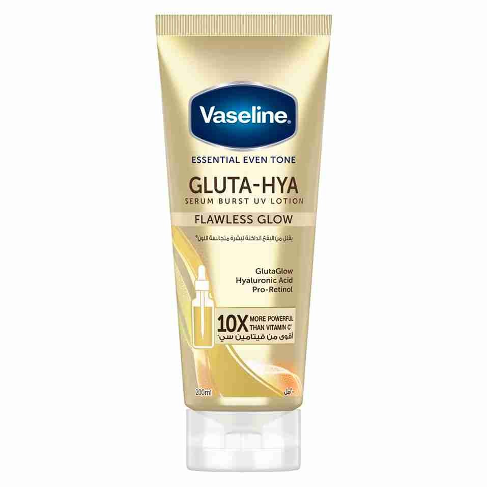 51buEgq7mEL_11zon Vaseline Essential Even Tone Gluta-Hya Serum Burst UV Lotion – Flawless Glow — 200 ml - Image 1
