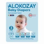 Alokozay Baby Diapers, Size 3, 17 Diapers x 6 packs
