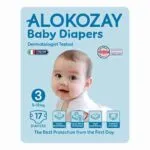 Alokozay Baby Diapers, Size 3, 17 Diapers x 6 packs
