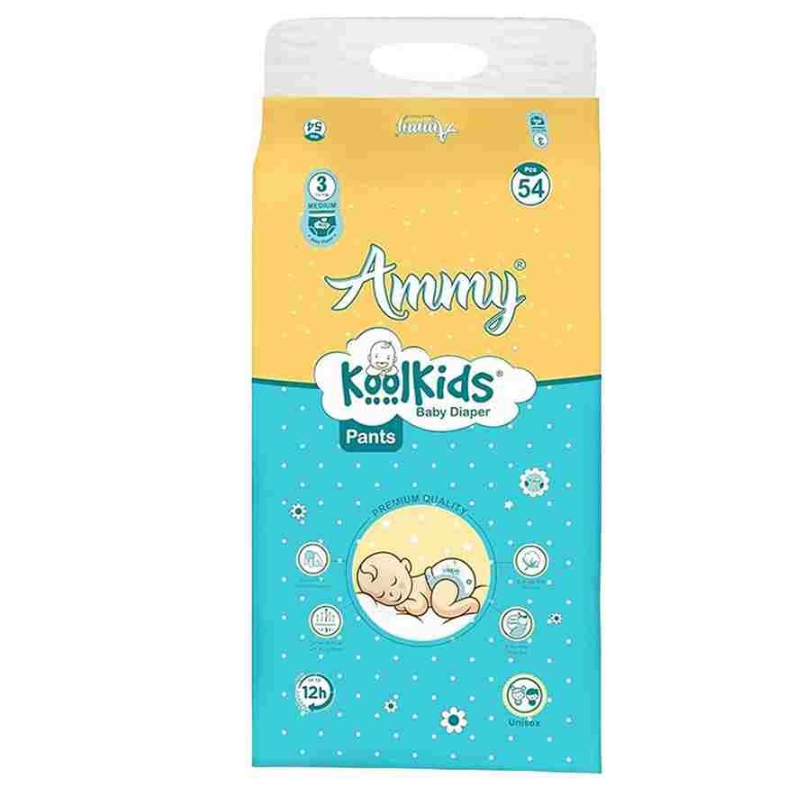 Ammy - Koolkids Baby Diaper Pants Medium - 7-12kg - 54pcs_11zon Ammy Koolkids Extra Absorb Baby Pant Style Diapers - 54 Pieces - Image 1
