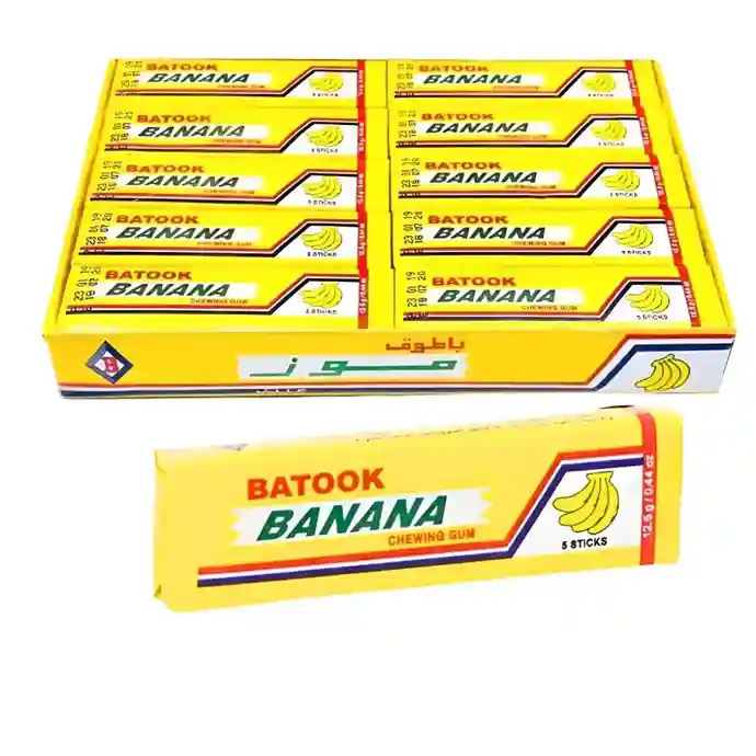 Batook Banana Chewing Gum Sticks_11zon Batook Banana Chewing Gum Sticks – 12.5g (Pack of 20 Sticks ) | Carton of 50 Packs - Image 1