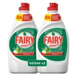 Fairy Max Plus Fruity Green Dishwashing Liquid Soap With Alternative Power To Bleach, 600 ML x 12