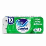 Fine Comfort XL tissueRoll, 250 sheets X 2 Ply, Bundle of 10 Rolls.