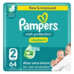 Pampers Rash Protection Taped Diapers, Size 2, 3-8kg, 64 pcs x 3 packs