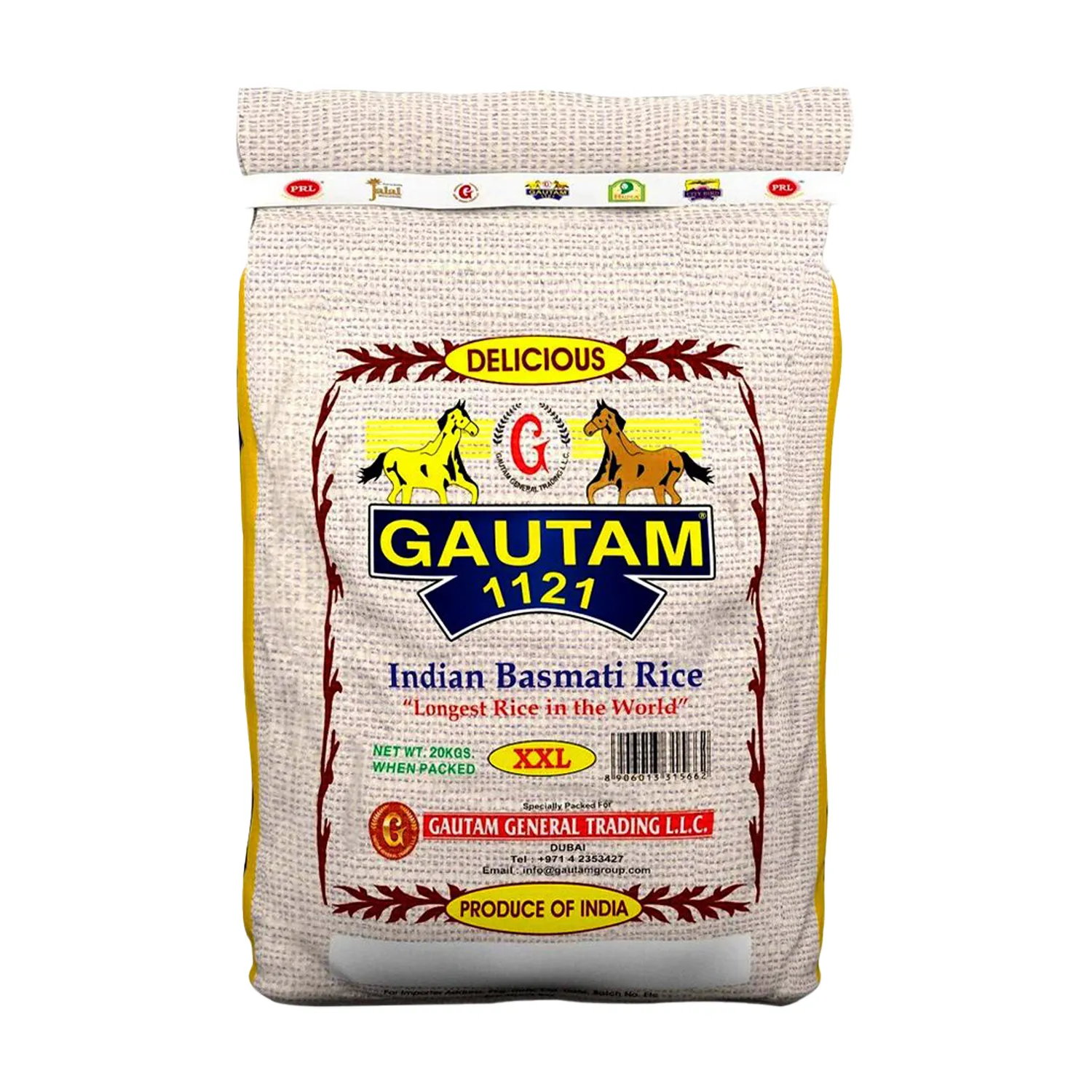 c515cd5dff9bef0961bfd5d4e3967dc3 GAUTAM Basmati Rice 20 KG Bag أرز جوتام بسمتي 20 كجم كيس - الصورة 1