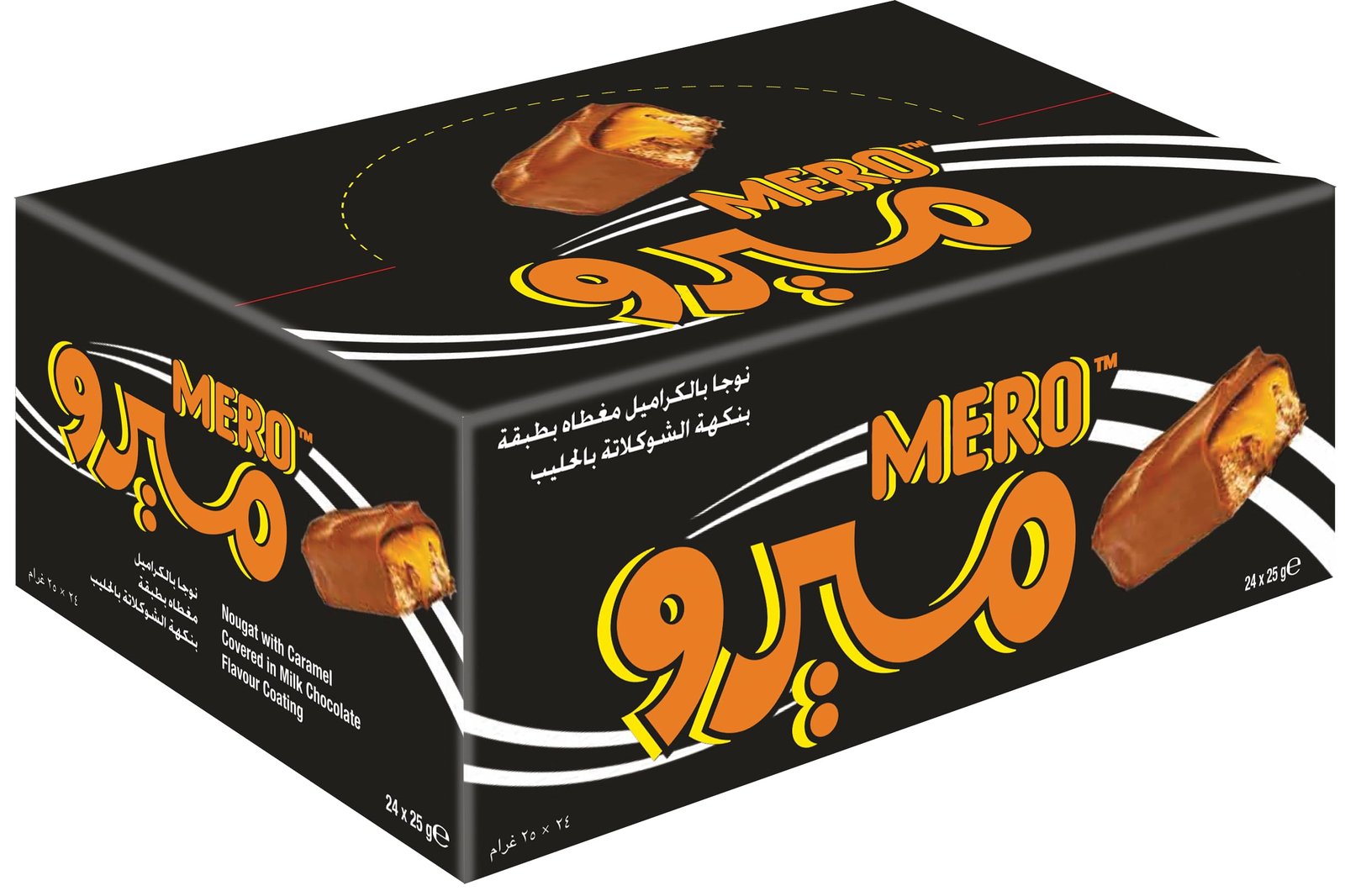 e828513cee1a12dfae02edcd4e53c129 (1) Mero Nougat Caramel Chocolate 24 Pieces × 20g شوكولاتة ميرو بالنوجا والكراميل 24 قطعة × 20 جم - Image 1