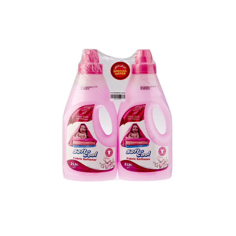 f340c5c4802d0352fce254a395479bce Soft N Cool Fabric Softener Rose 2L × 2 Pieces سوفت إن كول منعم الأقمشة بالورد 2 لتر × 2 قطعة - Image 1