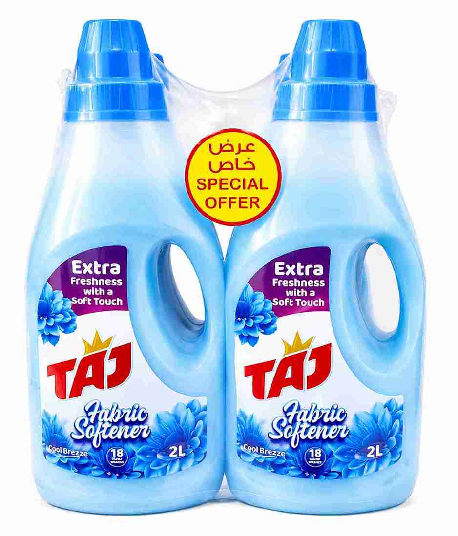 منعم غسيل Taj Fabric Softener Cool Breeze 2L × 2 × 3 منعم أقمشة تاج نسيم بارد 2 لتر × 2 × 3 - الصورة 1