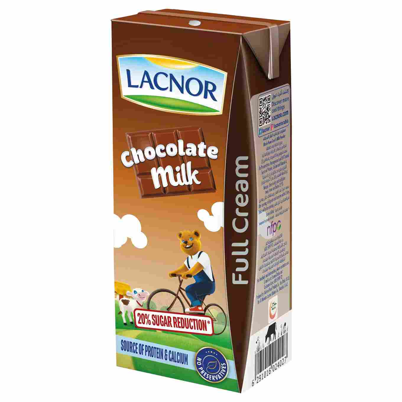 69697_main_11zon Lacnor Full Cream Chocolate Milk 180ml لاكنور حليب بالشوكولاتة كامل الدسم 180 مل - الصورة 1