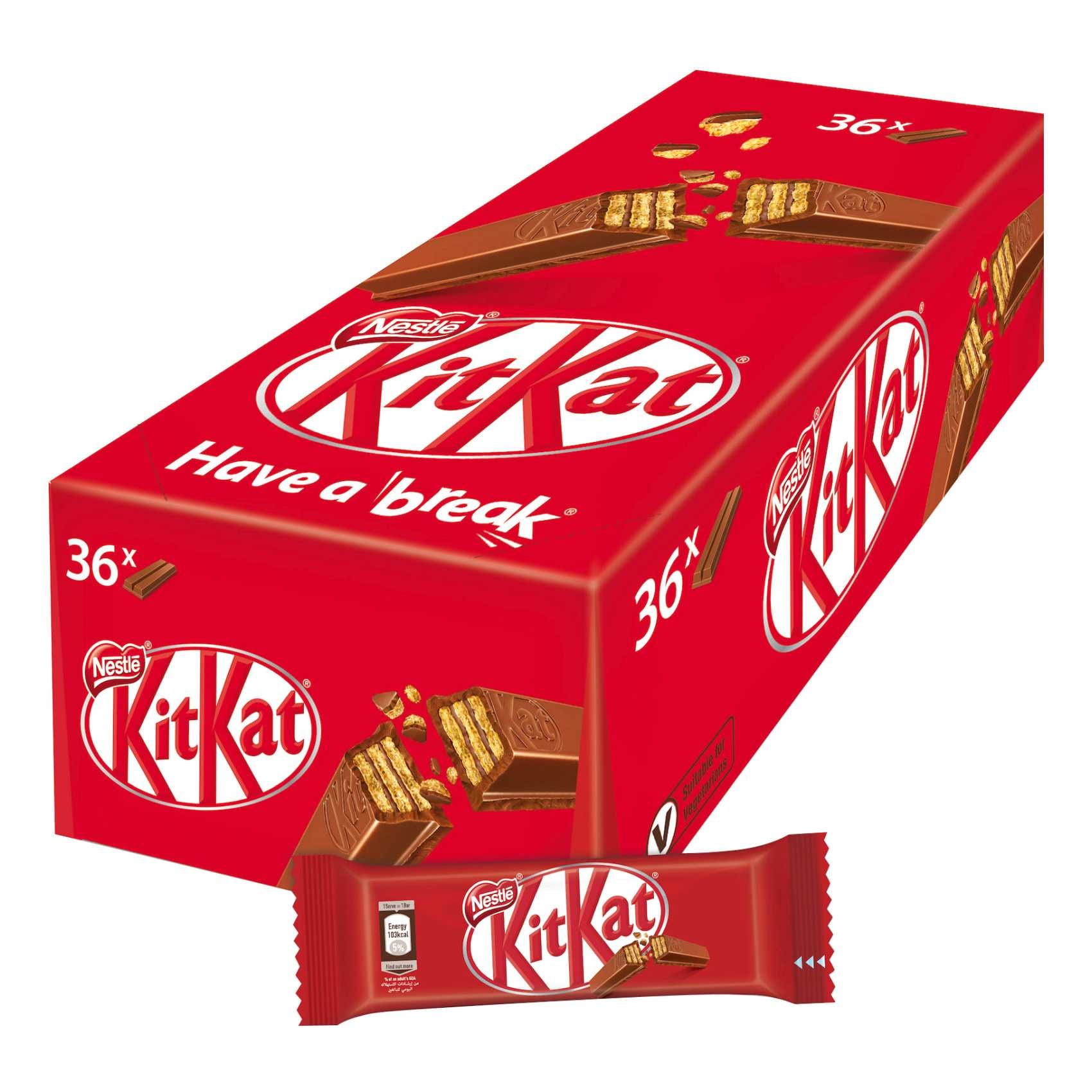 7b3ad3435fd67d6a3c10d850586688ae KitKat 2 Finger Milk Chocolate Wafer Bar 36 × 17.7g كيت كات شوكولاتة بالحليب ويفر إصبعين 36 × 17.7 جم - الصورة 1