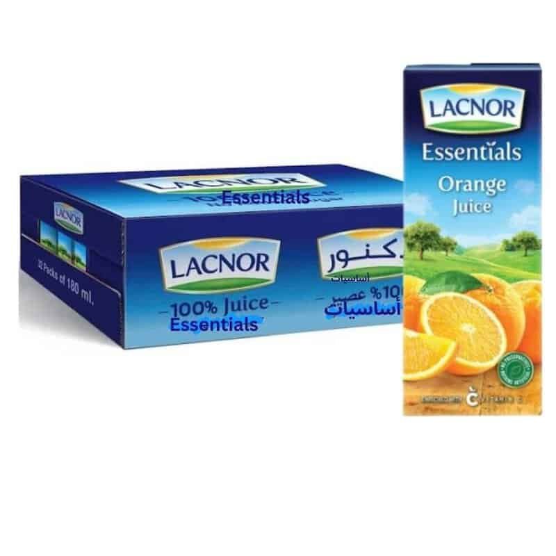 Lacnor-orange-juice-essential-32x180ml Lacnor Orange Juice 180 ml x 32 (Carton) عصير لاكنور طويل الأجل برتقال 4 × 8 × 180 مل (كرتون) - الصورة 1
